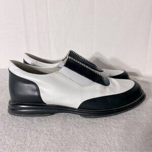 Sandbaggers Contour Fit Two Tone Black & White Allison Slip On Golf Shoes 11